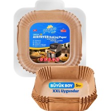 Brf Store A2TOPTAN Airfryer Pişirme Kağıdı, Fritöz Yağlı Kağıdı, Yanmaz Kağıt Xxl Uyumlu 50 Adet (Kare) (1, Ka