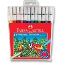 Brf Store A2TOPTAN Faber-Castell Keçeli Kalem 12 Renk, Parlak Renkler, Su Bazlı Yıkanabilir Mürekkep, Çocuklar