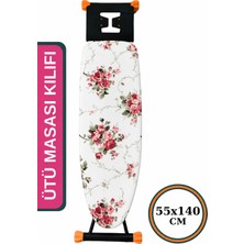 Asev Home Keçeli Ütü Masası Kılıfı 55X140 cm Ipli Masaya Göre Ayarlanabilir Rose
