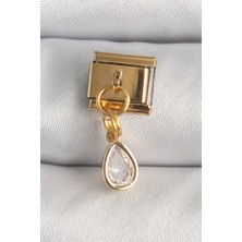 Lizbon Center 316L Çelik Gold Renk Sallantı Damla Zirkon Taşlı Nomination Charm 5886 - HBSBLC3126-6415