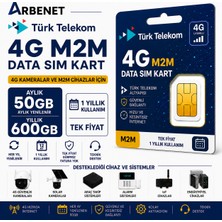 Türk Telekom 4g Data Sim Kart Aylık 50GB Yıllık 600GB Internet Tüm 4g Cihazlarla Uyumlu