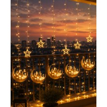 Lizbon Center Dekoratif Ramazan LED Aydınlatma Hilal Yıldız Tasarımlı Işık Zinciri - HBSBLC7460-4150