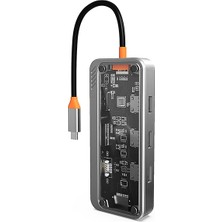 Lizbon Center Ally SW1V-PRO Type-C To Usb3.0 3ADET+ 3.5mm+ Hdmı+ Vga+ Sd + Tf + Ethernet Çoğalt? - HBSBLC9185-9