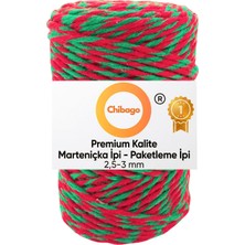 Chibago 200 Metre Kırmızı Yeşil Hediye Paketi Süsleme Ipi Renkli Paket Süsleme Ipi Marteniçka Ipi Bileklik Ipi 200 gr