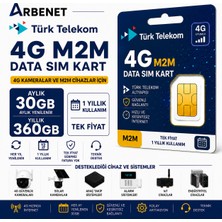 Türk Telekom 4g Data Sim Kart Aylık 30GB Yıllık 360GB Internet Tüm 4g Cihazlarla Uyumlu