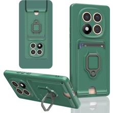 Eco Port Xiaomi Redmi Note 14 Pro 5g Kılıf Zuma Kartvizitli Yüzüklü Silikon - Yeşil