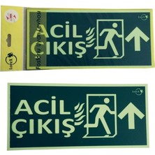 Zemira Lorex Lr-Fu Aci̇l-Çikiş Yazılı Yukarı Ok Yön Gösteren Fosforlu Yön Levhası (1)