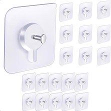 Zemira Xspring Yapışkanlı Duvar Kancaları, 20'li Paket Çivisiz Asıcı, Fotoğraf Çerçeveleri Için Su Geçirme