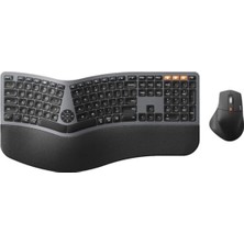 Zemira Protoarc EKM01 Plus Klavye Mouse Seti Ergonomik Sessiz Tuşlu 2.4ghz Siyah Gri
