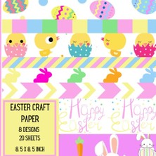 Zemira Independently Published Easter Paper Pad: Easter Eggs, Bunnies, And Patterns. 8 Designs 20 Sh