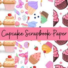 Zemira Independently Published Cupcake Scrapbook Paper: 20 Sheets Double Sided, 8.5 x 8.5, Pastry Pa