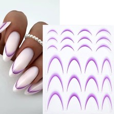 Zemira Ombre Efekt French Tırnak Sticker Lila Nail SD-1946