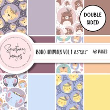 Zemira Boho Baby Animals Vol 1 Scrapbooking Paper Pack: Decorative Paper Pad Supplies, Junk Journali