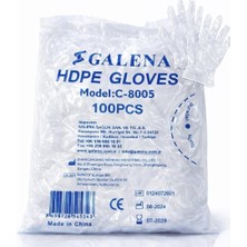 Zemira Galena Hdpe Şeffaf Eldiven, Tek Kullanımlık, Gıda Temizlik Için, 100 Adet