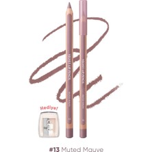 Zemira Clio Kremsi Formüle Sahip Dudak Kalemi Kalemtıraş Seti Velvet Lip Pencil Set 13 Muted Mauve