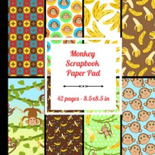 Zemira Independently Published Monkey Scrapbook Paper Pad: 42 Pages, 8.5x8.5 In