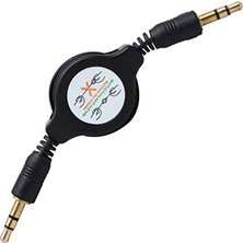 Zemira 31413 70 cm Makarali 3.5 mm Stereo Erkek/erkek Kablo 2 Taraftan Makaralı Kaliteli, Uzun