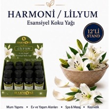 Harmoni Lilyum Esansiyel Uçucu Koku 10ML 12'li Stant Difüzör Esansı Buhurdanlık Yağı ve Oda Kokusu