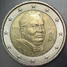 Banknoting Italya Hatıra 2 Euro 2012 Giovanni Pascoli'nin Ölümünün 100. Yılı.