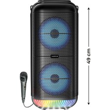 Zemira Sunix 1800 Mah 6,5"x2 Mikrofonlu LED Işıklı Hoparlör Bts-95