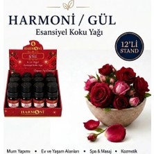 Harmoni Gül Çiçeği Esansiyel Uçucu Koku 10ML 12'li Stant Difüzör Esansı Buhurdanlık Yağı ve Oda Kokusu
