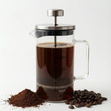 Zemira Orret 350 ml Borosilikat Cam Termisil French Press – Dayanıklı Cam Çay & Filtre Kahve Demleme,