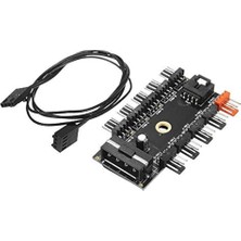 Zemira Alfais 4337 10 Port Fan Çoklayıcı Y Pwm Splitter 4 Pin 12V Switch Power Güç Ide Çoğaltıcı Molex