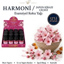 Harmoni Japon Kirazı  Çiçeği Esansiyel Uçucu Koku 10ML 12'li Stant Difüzör Esansı Buhurdanlık Yağı ve Oda Kokusu