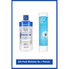 Zemira Çift Fazlı Micellar Su 390 ml + Yuvarlak Makyaj Pamuğu 100 Adet