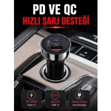 Mey ® 3 Portlu Araç Içi Şarj Adaptörü Çift Pd Type-C ve Qc3.0 USB Çıkışlı Najmaddin