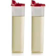 Tupperware Oval Zeytinyağlık Kırmızı Kapak 2 Adet 1.1l