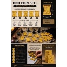 Major Hobi Dnd Coin Token Seti 25 Parça 5 Farklı Tasarım Masaüstü Rol Yapma Oyunu Oyun Jetonları