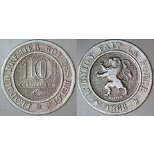 Banknoting Belçika 10 Centımes 1863 Kral I. Leopold Dönemi.