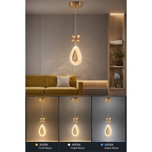 Mavera Lighting Yagmur Model Sarkıt Avize 3 Renk Ledsecenekli Salon Oturma Odası Avize