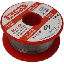 Soldex 60/40 Lehim Teli 100 gr 0,75 mm (Sn:60 / Pb:40)
