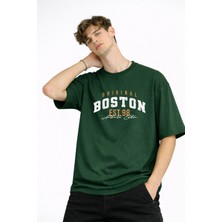 Mooien Boston - Baskılı Oversize Tişört Hakı