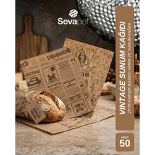Sevapet 25*35 Vıntage Craft Sunum Kağıdı / 50 Adet Karışık Desenli