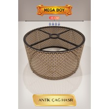 Sylar Antik Çağ Hasır Lambader Başlığı 35 cm Mega Boy