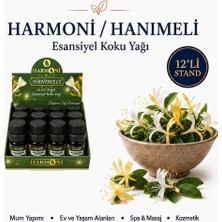 Harmoni Hanımeli Çiçeği Esansiyel Uçucu Koku 10ML 12'li Stant Difüzör Esansı Buhurdanlık Yağı ve Oda Kokusu