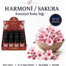Harmoni Sakura  Çiçeği Esansiyel Uçucu Koku 10ML 12'li Stant Difüzör Esansı Buhurdanlık Yağı ve Oda Kokusu