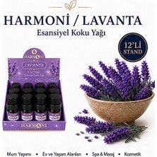 Harmoni Lavanta Çiçeği Esansiyel Uçucu Koku 10ML 12'li Stant Difüzör Esansı Buhurdanlık Yağı ve Oda Kokusu