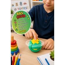 Toyfest Press Spin Ball Topaç Bas Çevir Stres Topu 360° Dönen Fidget Oyuncak Yeşil El Parmak Oyuncağı