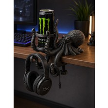 Bct Craft Ahtapot Kulaklık ve Içecek Tutucu – Masa Kenarı Kulaklık Askılığı & Bardak Tutucu, 3D Baskı Gamer Masa Düzenleyici, Dekoratif Masa Aksesuarı