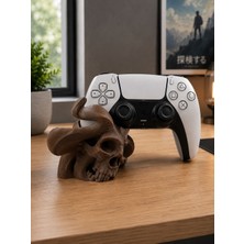 Bct Craft Kuru Kafa Dualsense Oyun Konsolu Standı – Kafatası Tasarımlı Ps5 Oyun Kolu Standı, 3D Baskı Gamer Masaüstü Dekoru