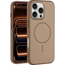 Apple iPhone 16 Pro Max Uyumlu Kılıf Zebana Mono M-Safe Silikon Kılıf Desert Titanyum
