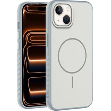 Apple iPhone 15 Uyumlu Kılıf Zebana Mono M-Safe Silikon Kılıf Gri