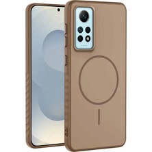 Xiaomi Redmi Note 12 Pro Uyumlu Kılıf Zebana Mono M-Safe Silikon Kılıf Desert Titanyum