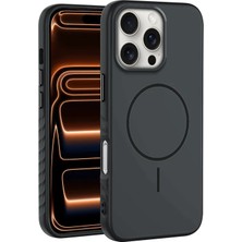 Apple iPhone 16 Pro Max Uyumlu Kılıf Zebana Mono M-Safe Silikon Kılıf Siyah
