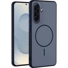 Samsung Galaxy A36 Uyumlu Kılıf Zebana Mono M-Safe Silikon Kılıf Lacivert