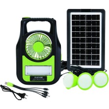 Esranın Dünyası GS-909 Bluetooth Radyo USB Güneş Paneli Dahil Solar Enerjili 3 Ampullü Şarjlı Spot Fener